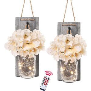 Rustic Wooden Wall Hanging Decor with LED String Lights for Modern Living Room